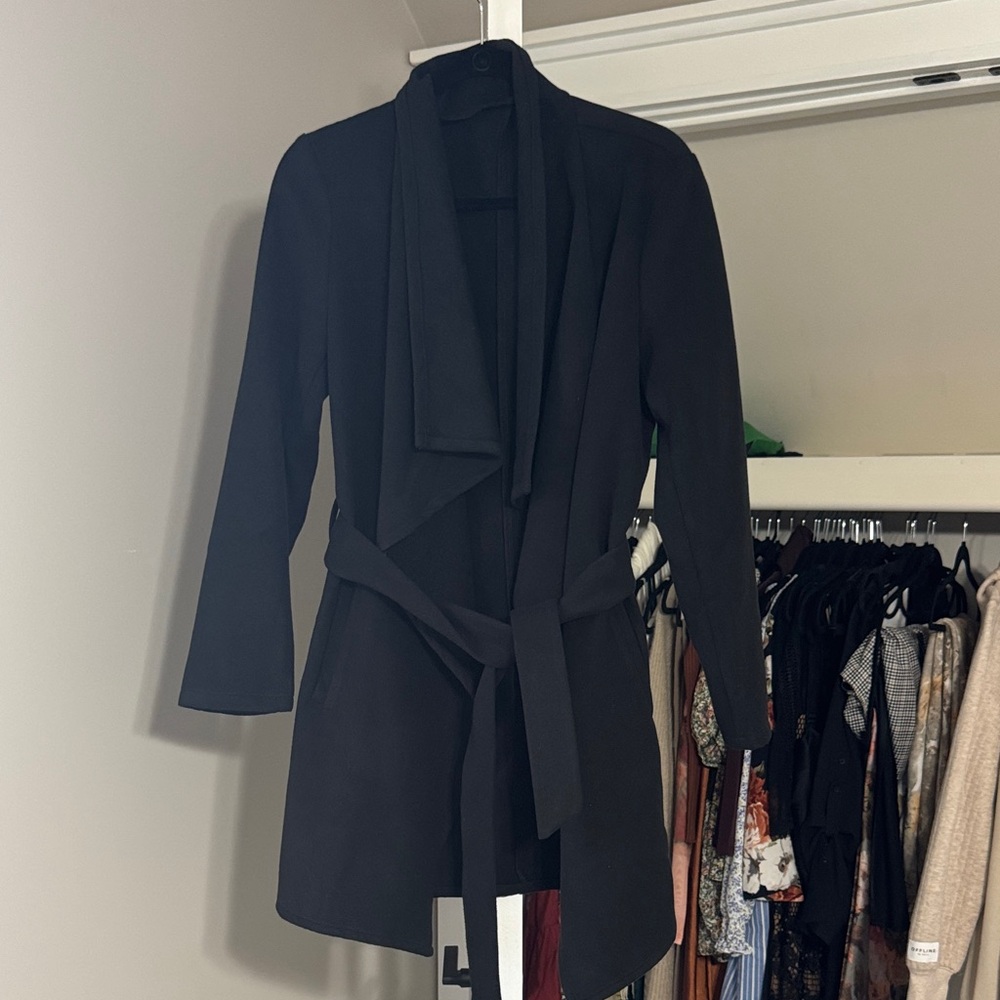 Dress Coat (felt feel) Black Women's Coat Trench
